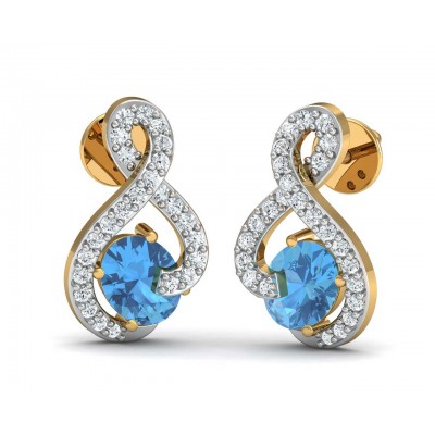 Adina Blue Topaz & Diamond Earrings